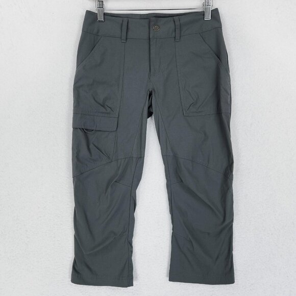 Columbia Pants Womens 2 Gray Omni Shield Cargo Capri Crop Hiking Rip Stop Casual - Picture 1 of 12